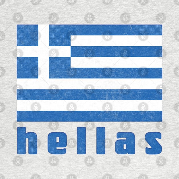 Hellas / Greece Retro Faded Style Flag Design by DankFutura